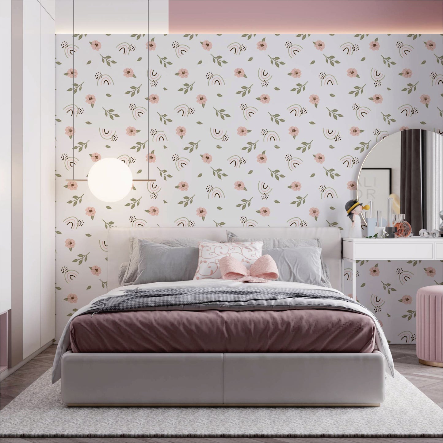 PAPEL DE PAREDE ADESIVO BOHO FOFINHO LB55