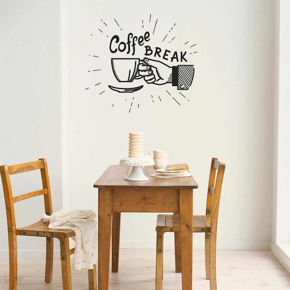 Adesivo Decorativo - COFFEE BREAK 0,59x0,66 Metros (Pausa para o café), Adesivo, Papel na Parede- Papel na Parede