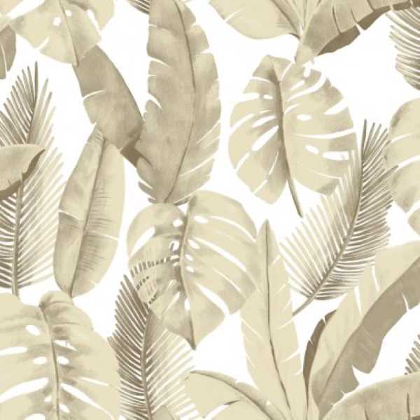Papel de Parede Bege Atemporal Folhagens 3701