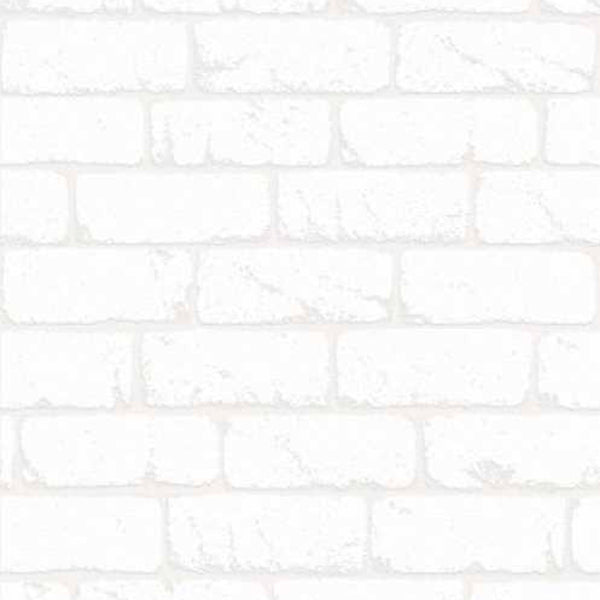 Papel de Parede Branco Atemporal Tijolo 3805