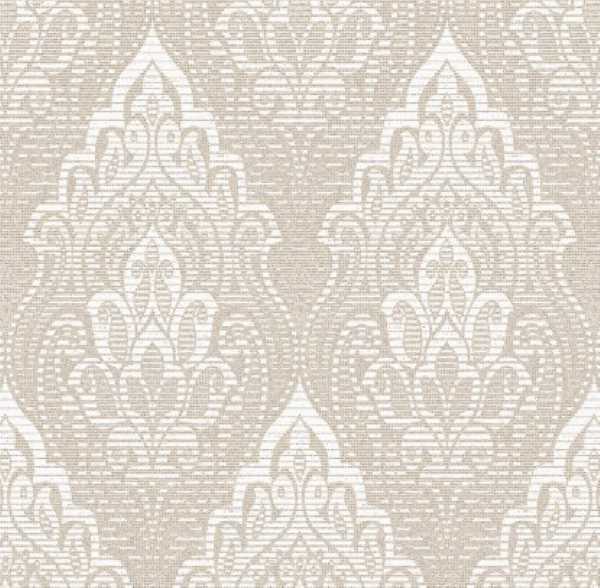 Papel de Parede Bege Atemporal Arabesco Moderno 3816