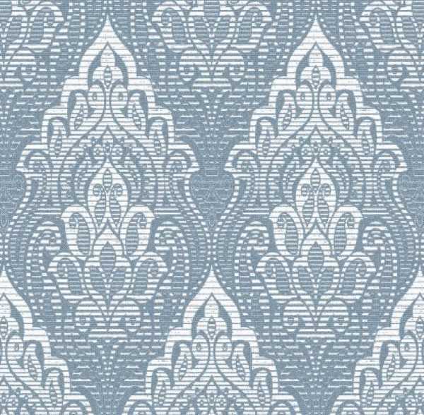 Papel de Parede Azul Atemporal Arabesco Moderno 3817