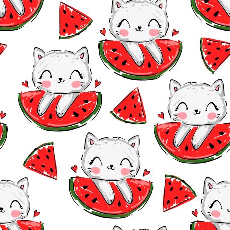 PAPEL DE PAREDE ADESIVO INFANTIL GATINHA MELANCIA L009