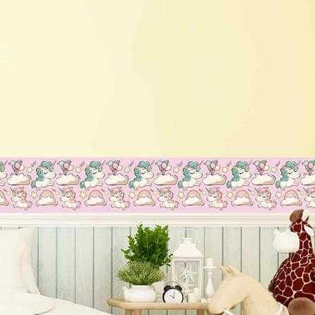 Faixa Border Adesivo Unicórnio Nuvens 3480