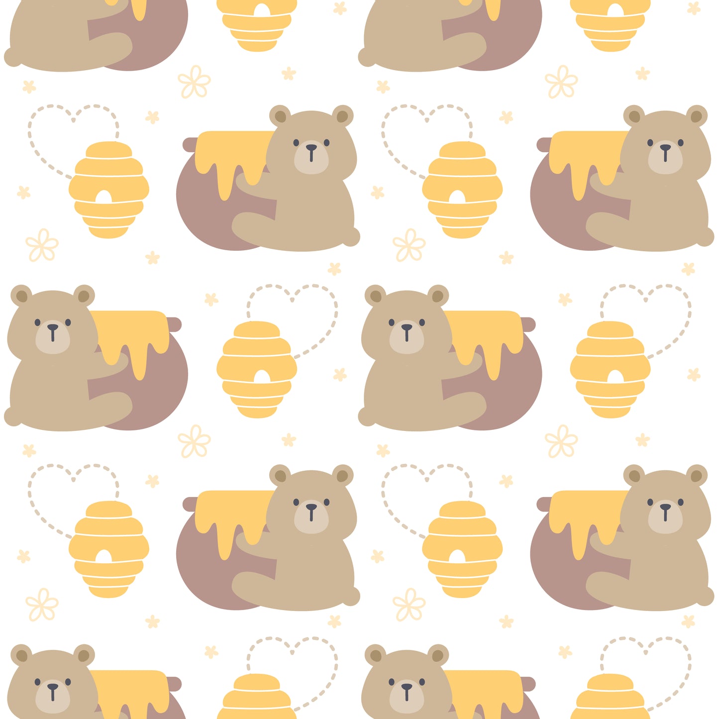 PAPEL DE PAREDE ADESIVO INFANTIL URSINHO E SEU MEL L684