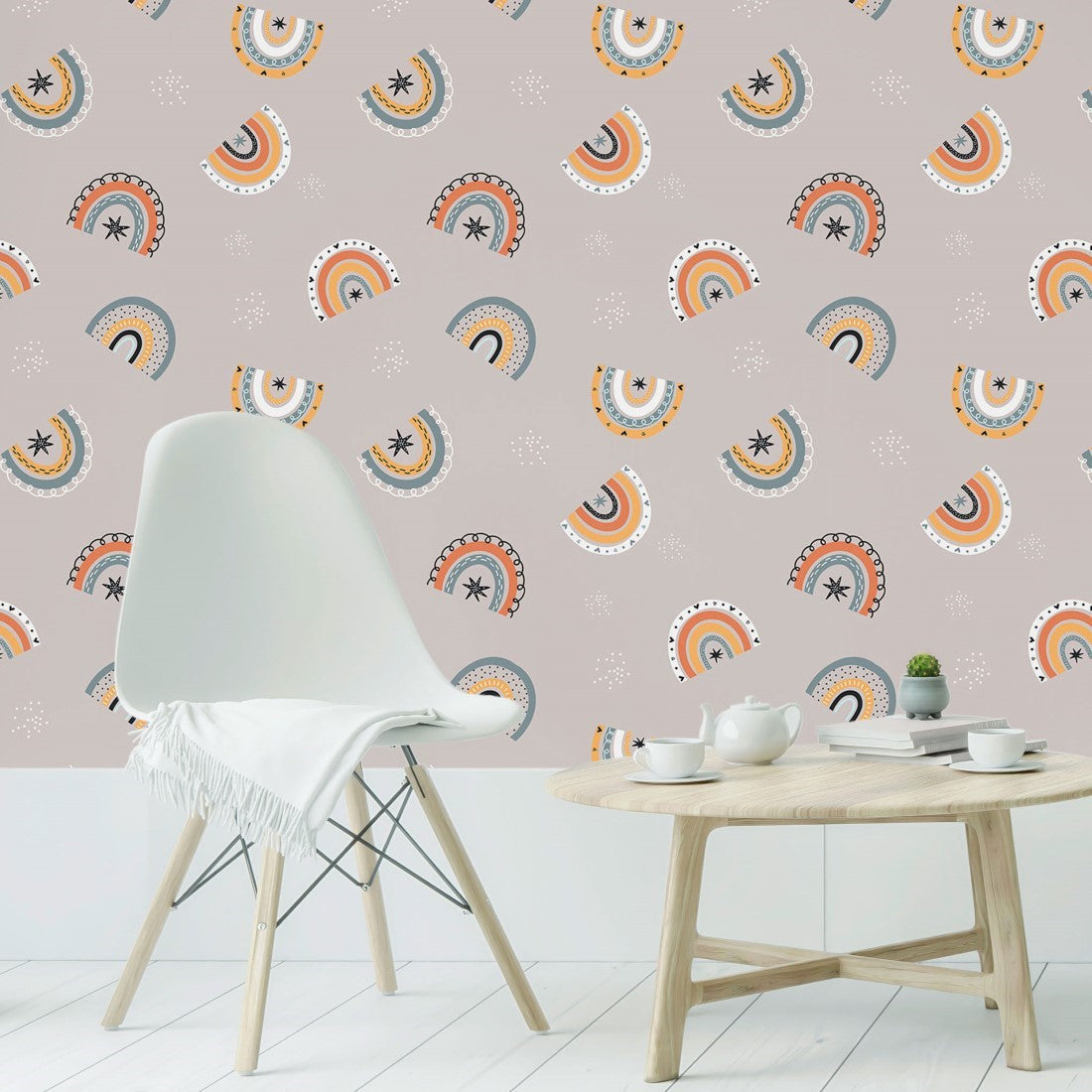 Papel de Parede Adesivo Arco Íris Neutro N019100