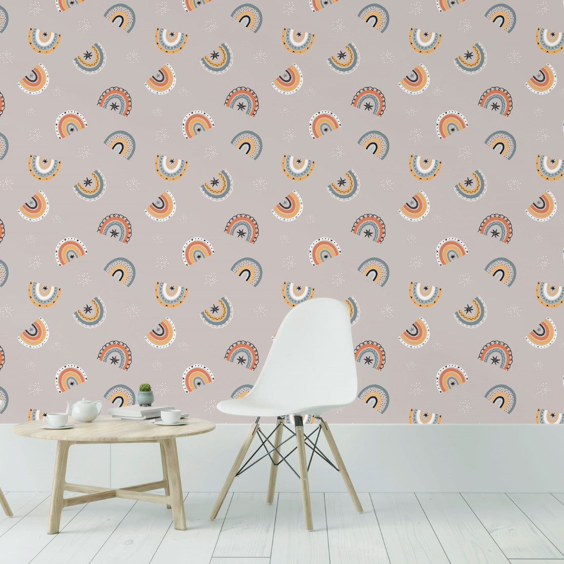 Papel de Parede Adesivo Arco Íris Neutro N019100