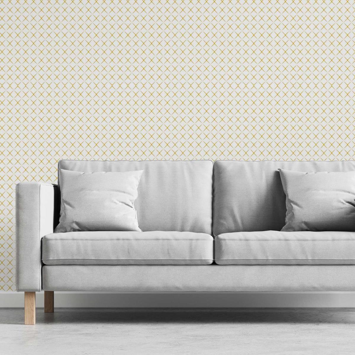 Papel de Parede Adesivo Abstrato Dourado N03019