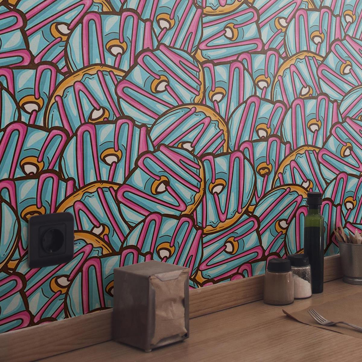 Papel de Parede Adesivo Delícia de donuts N03056