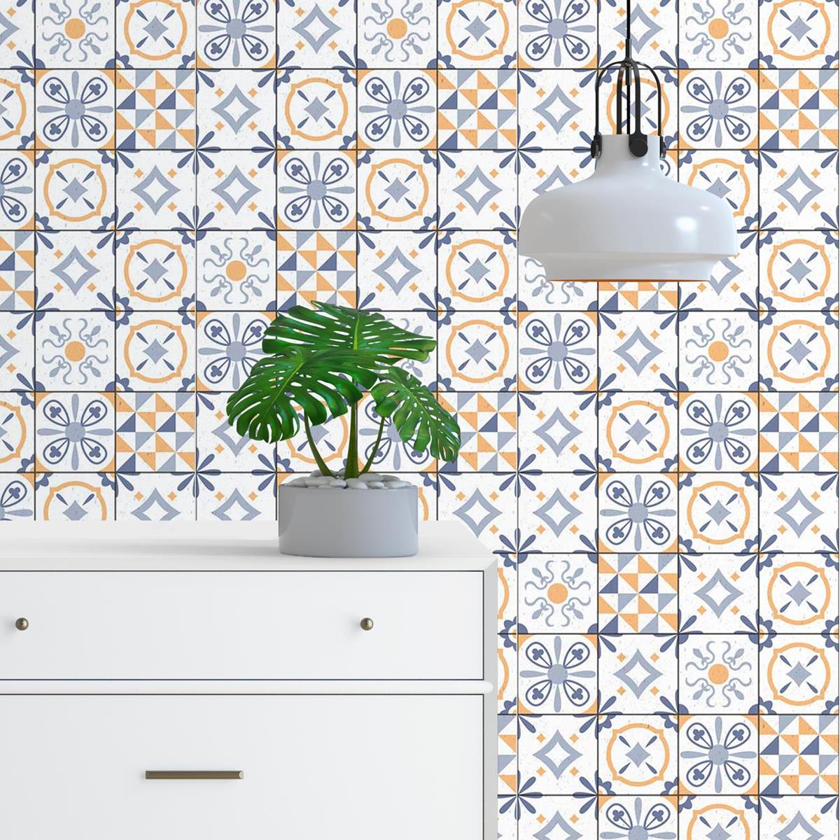 Papel de Parede Adesivo Adesivo Padrão Português N03094