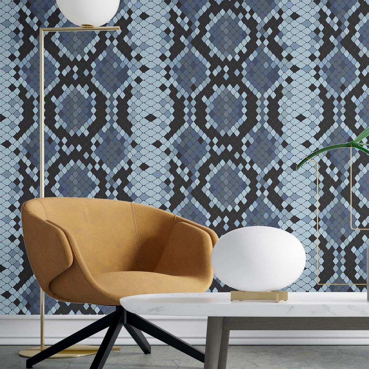 Papel de Parede Adesivo Mosaico Pele de Cobra N03095