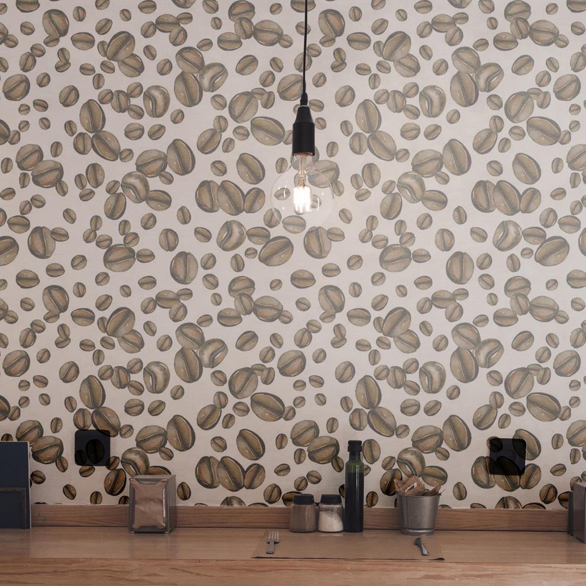 Papel de Parede Adesivo Grãos de Café Espalhados N03108