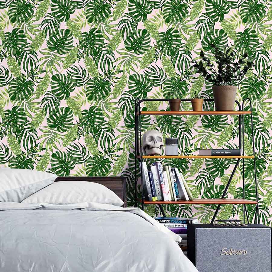 Papel de Parede Adesivo Folhas Verdes N03126