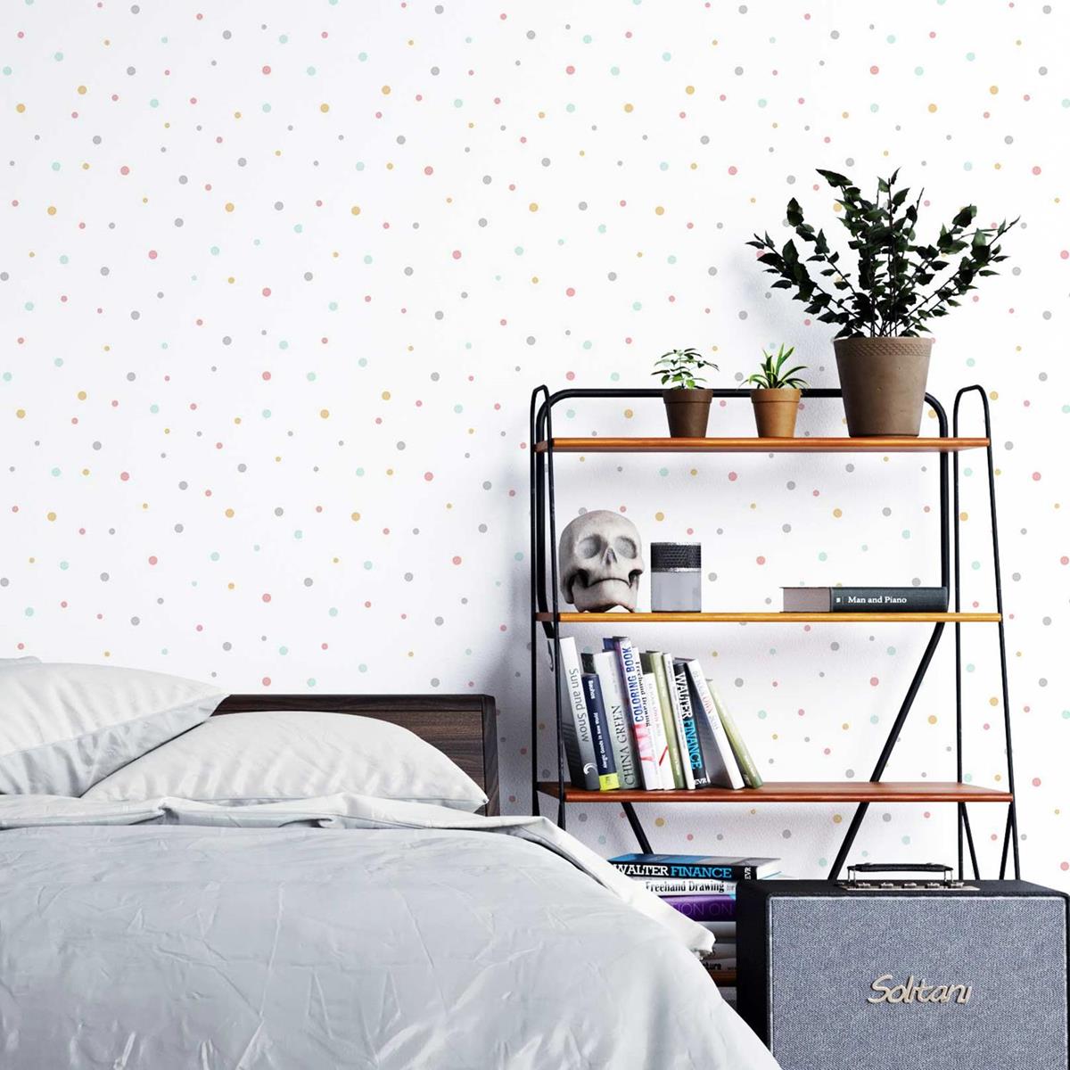 Papel de Parede Adesivo Poá colorido N03144