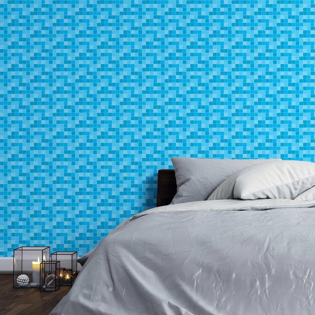 Papel de Parede Adesivo Pastilhas azuis N03148