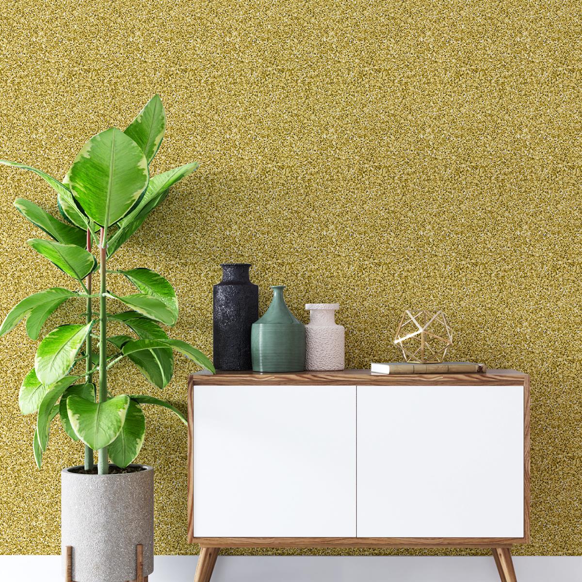 Papel de Parede Adesivo Brilho Amarelo N04003