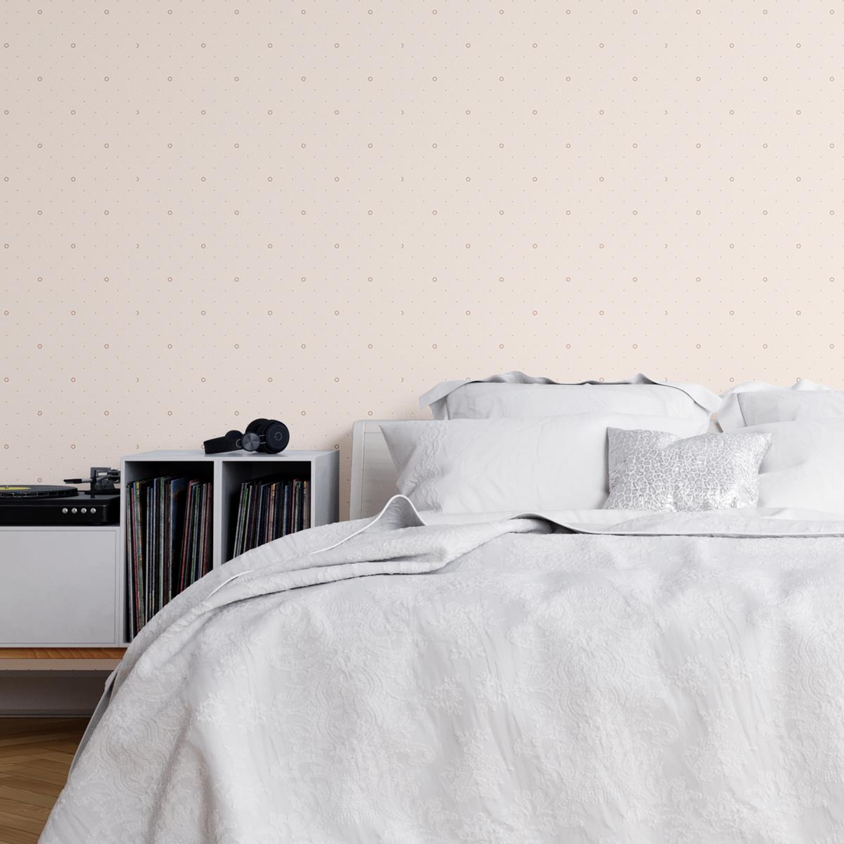 Papel de Parede Adesivo Poá Rosa Chá N04020