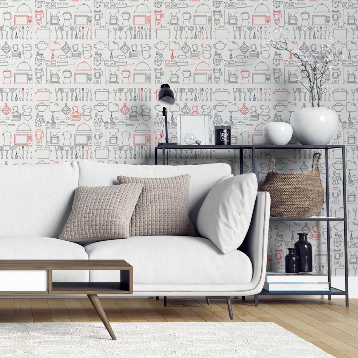 Papel de Parede Adesivo Cozinha Minimalista N04066