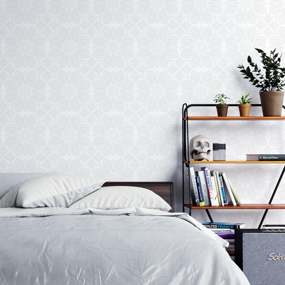 Papel de Parede Adesivo Mandala Off White N04122