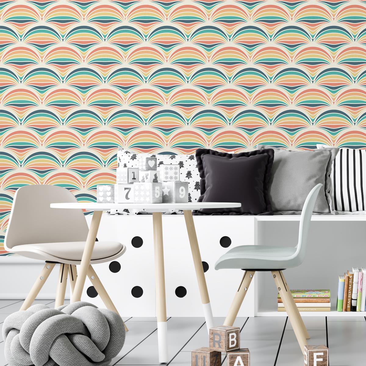 Papel de Parede Adesivo Escama de Peixe Colorida N04158