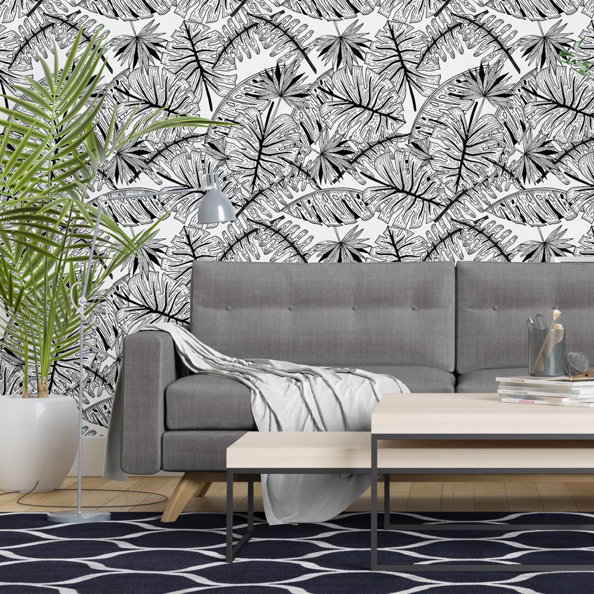 Papel de Parede Adesivo Folhagem Tropical N04167