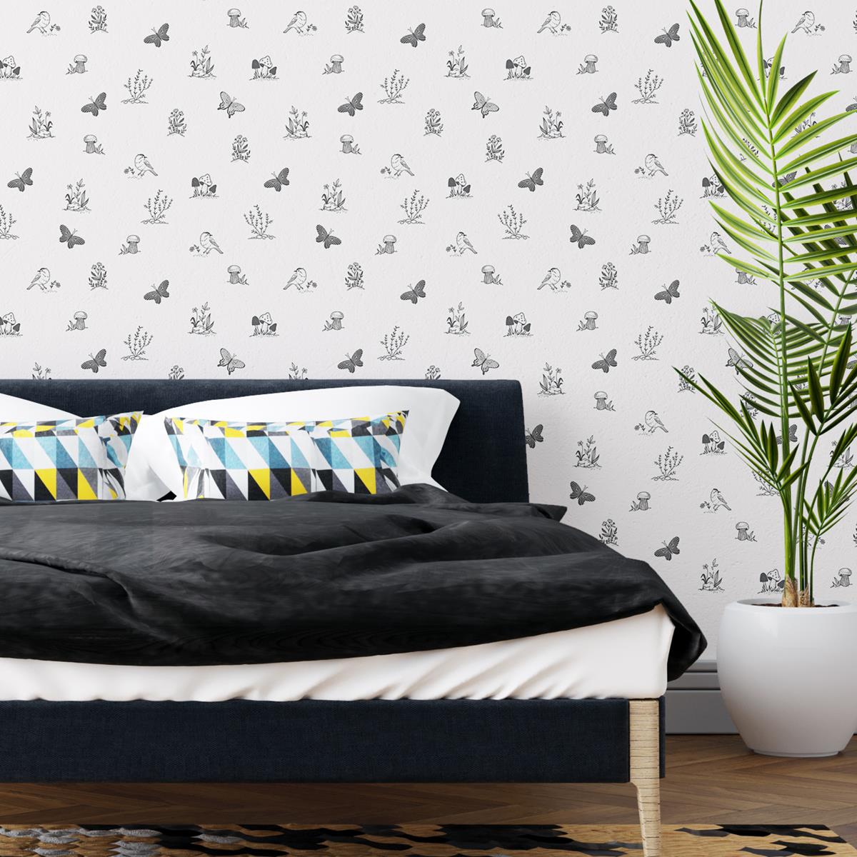 Papel de Parede Adesivo Minimalista Animais N04176