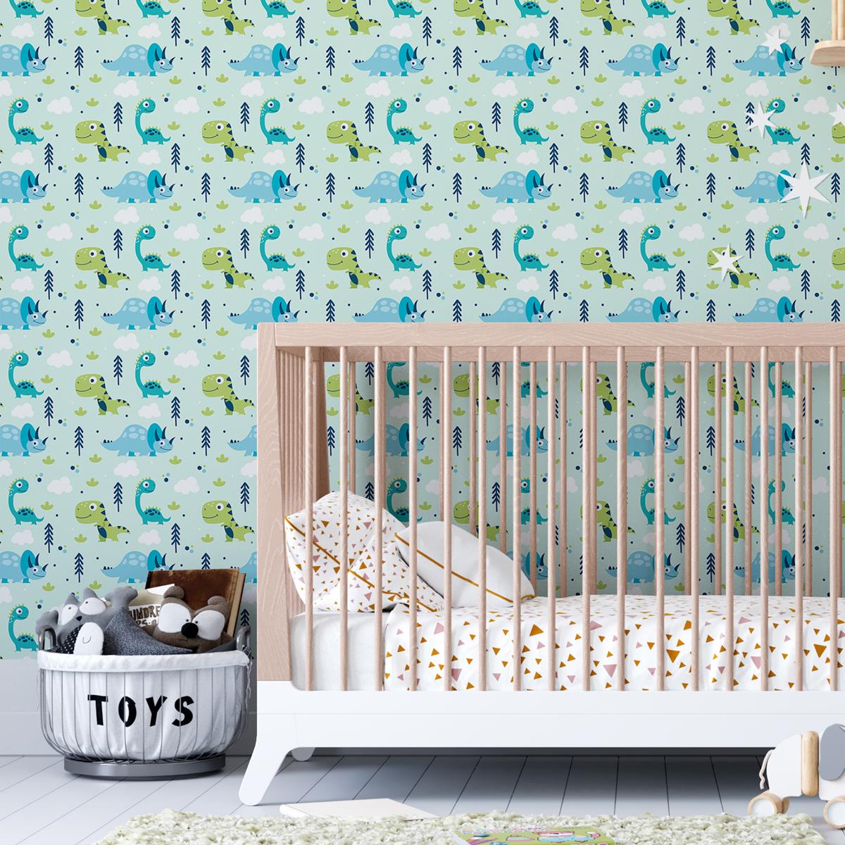 Papel de Parede Adesivo Dinossauros Infantil N04244