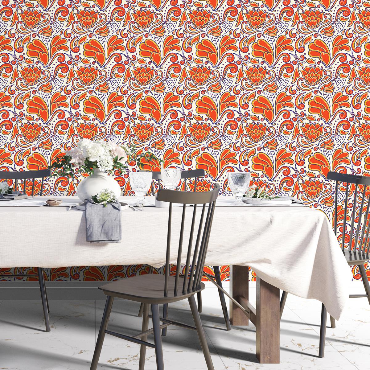 Papel de Parede Adesivo Flores Indianas N04249