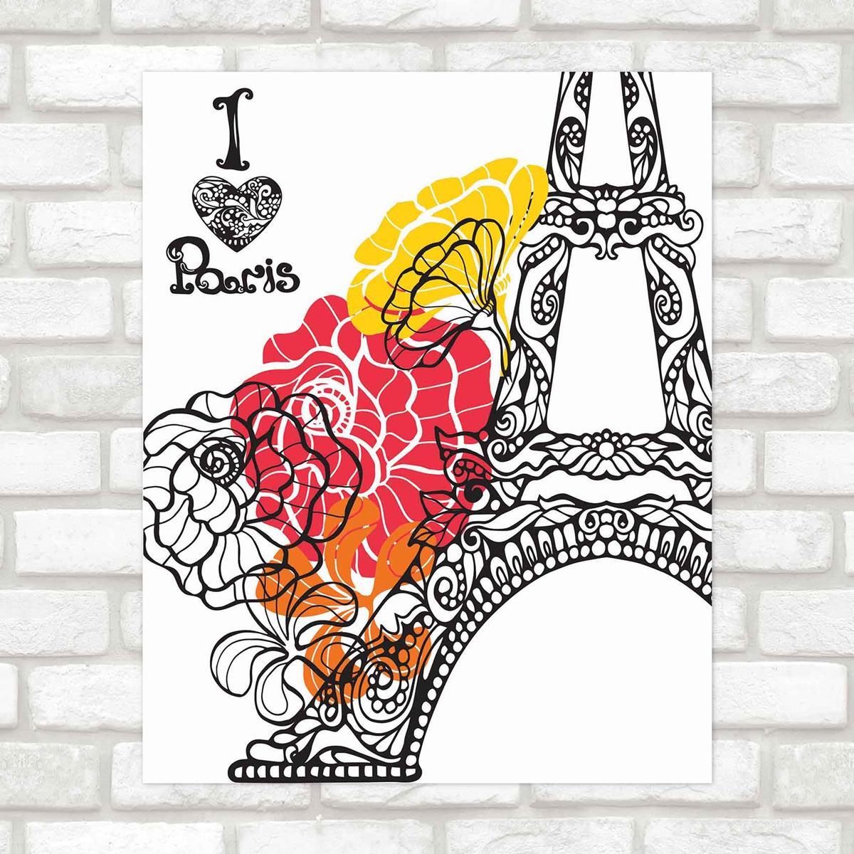 Poster Decorativo Paris Flores PA095