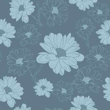 Papel de Parede Adesivo Floral Azul 210182