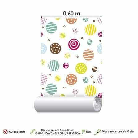 Papel de Parede Adesivo Infantil Bolhas Coloridas117810931 Papel na Parede