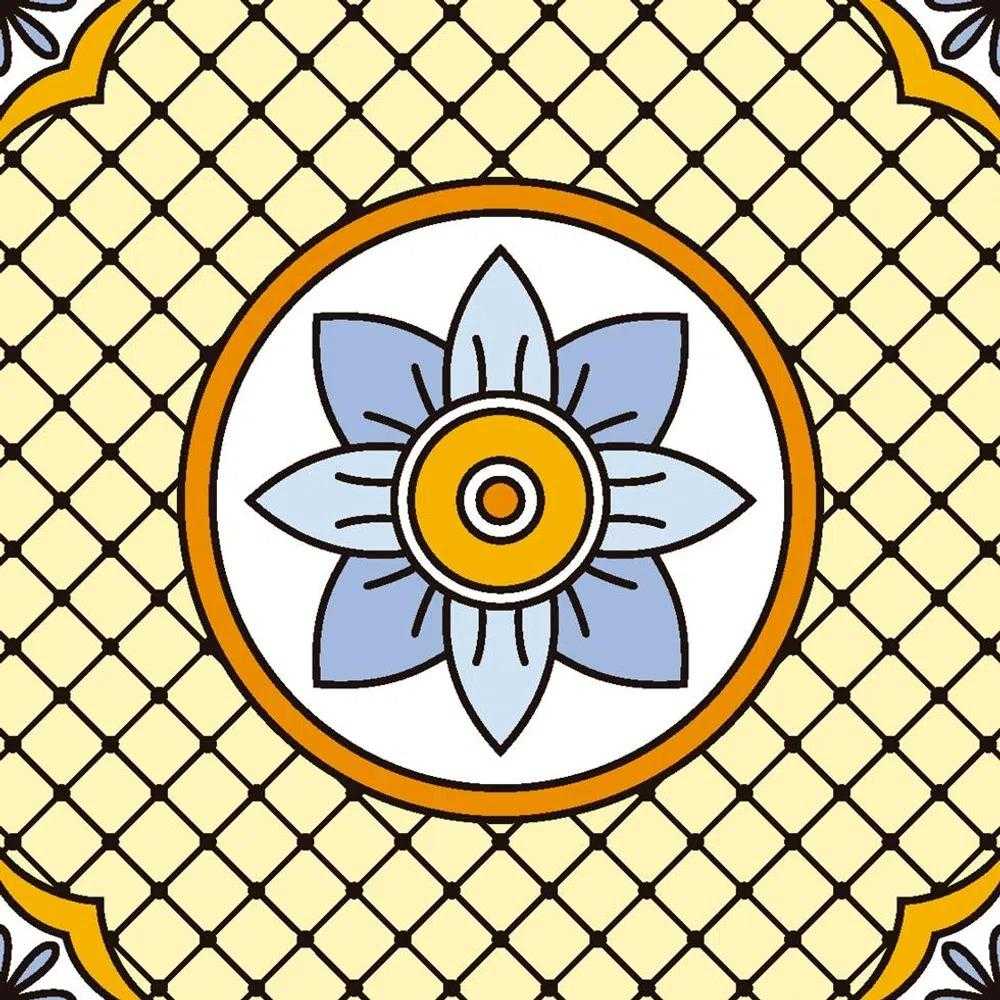 Papel de Parede Adesivo Floral Amarelo 461248339 Papel na Parede