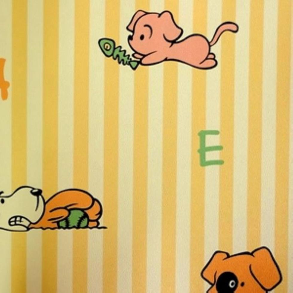 Papel de Parede Amarelo Listrado Kawayi 313202