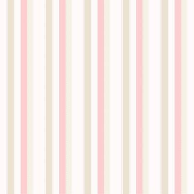 Papel de Parede Bambinos listras rosas, brancas e bege 3338