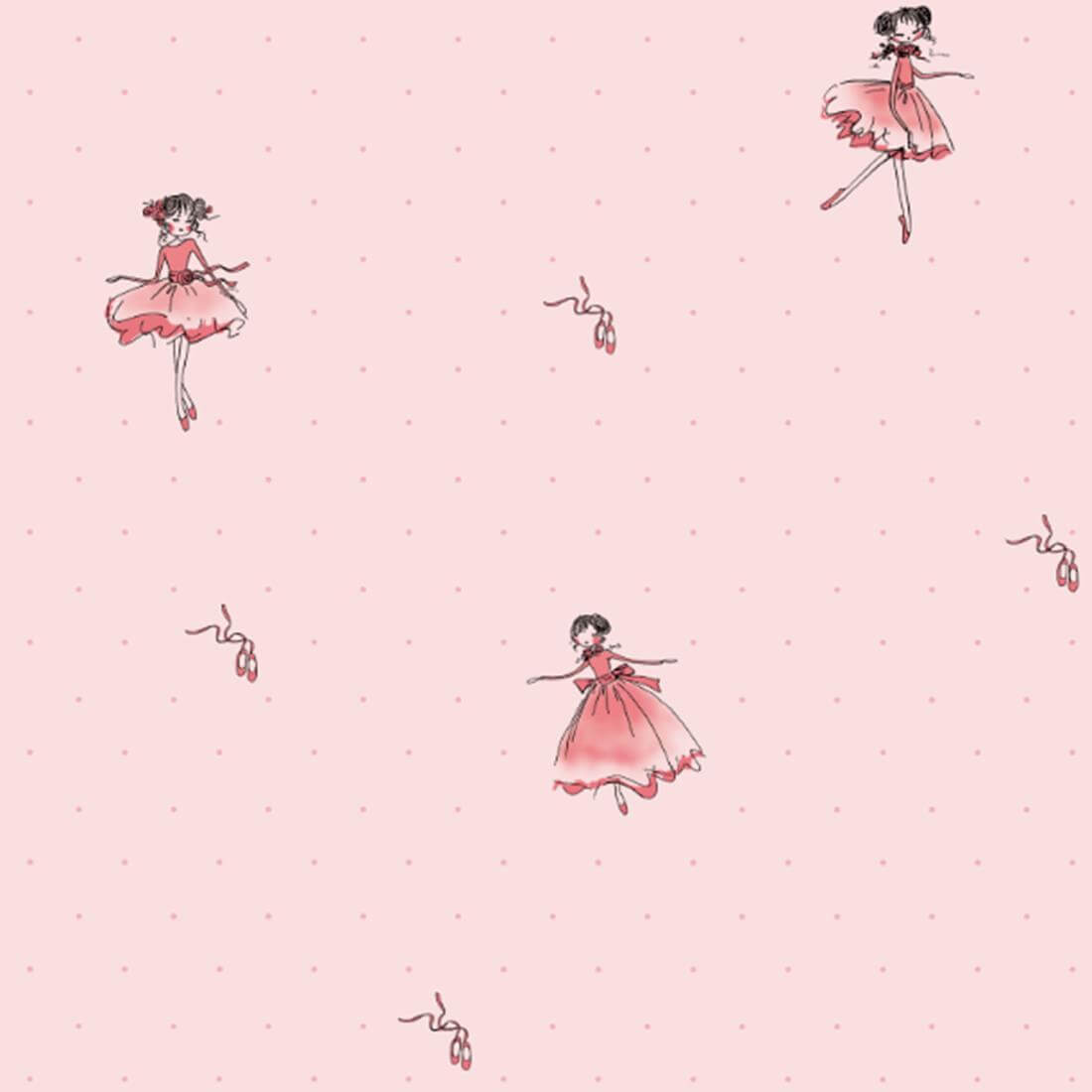 Papel de Parede Menina Rosa Sapatilha Bailarina Your Dream 170102