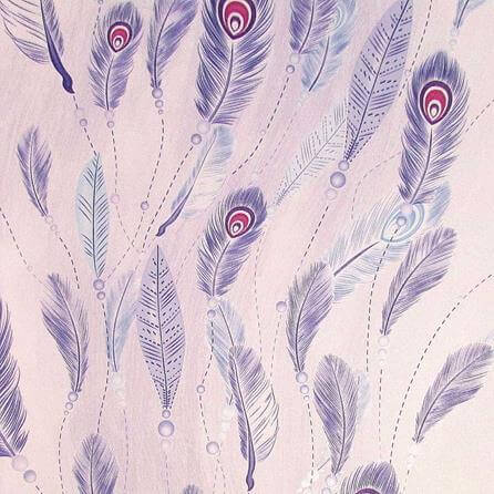 Papel de Parede Texturizado Barcelona Colorido Pavão Penas Pássaros BC380202