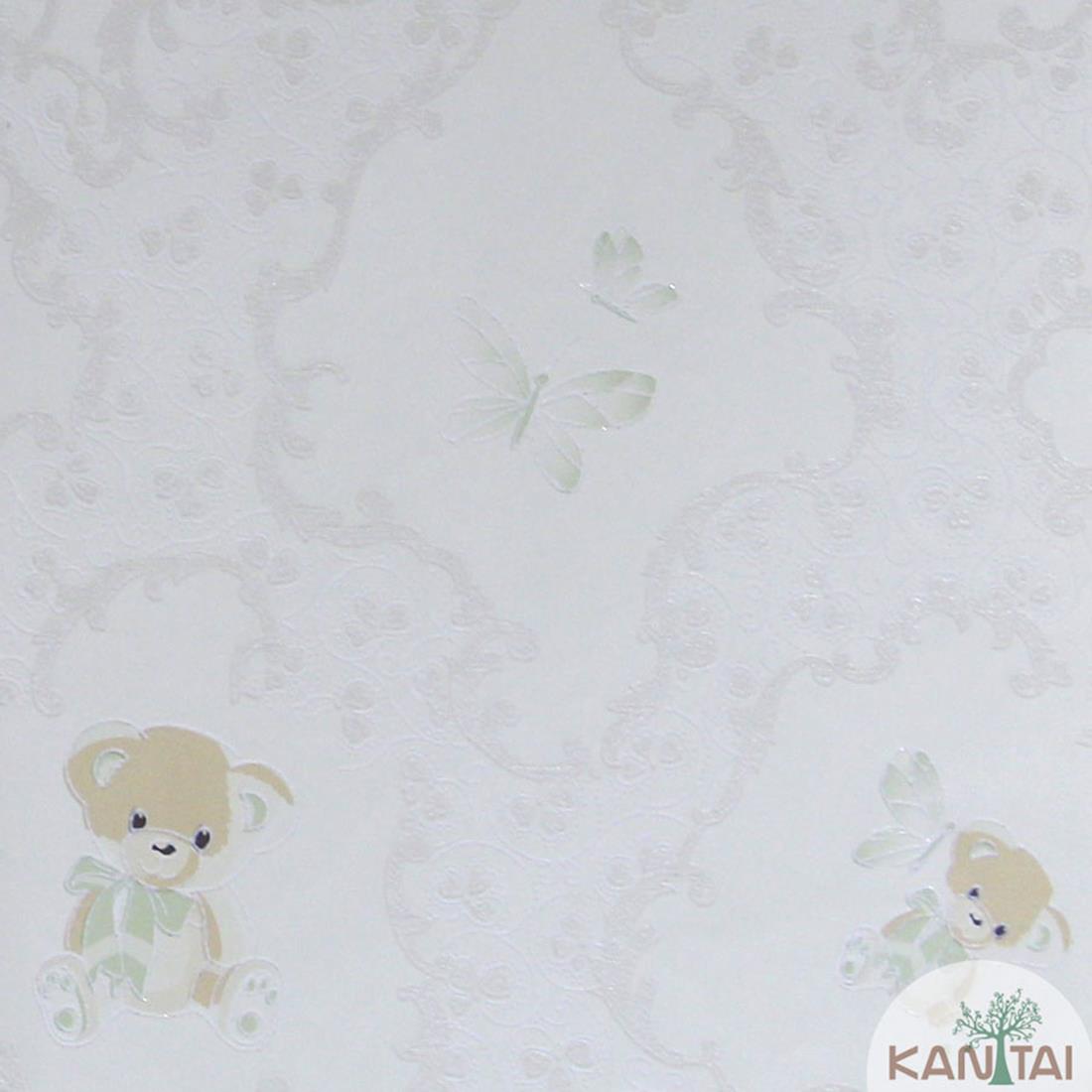 Papel de Parede Texturizado Bebê Fofo Infantil Ursinho Vintage Grace GR921902