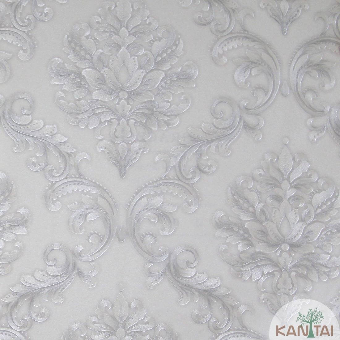 Papel de Parede Texturizado Clássico Vintage Acetinado Claro Grace GR920006