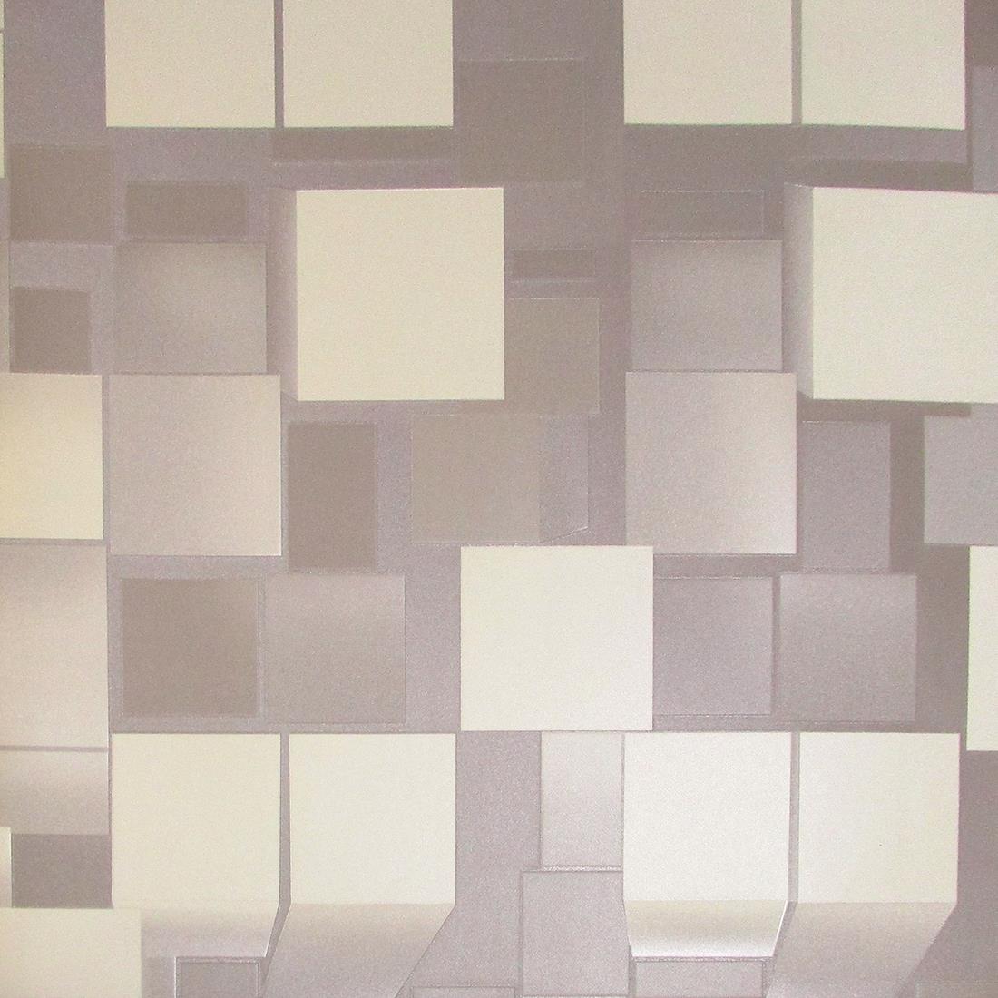 Papel de Parede Texturizado Geométrico Quadrados Moderno Neonature2 NE110404