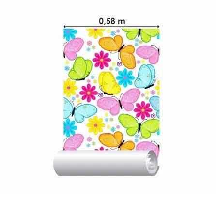 Papel de Parede Adesivo Borboleta Colorida 178042811