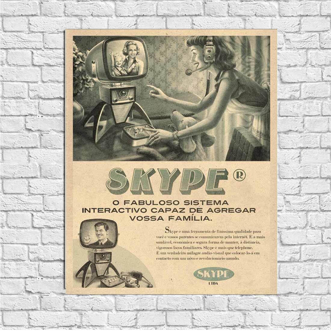 Poster Decorativo Skype Retrô 8510 40x50cm