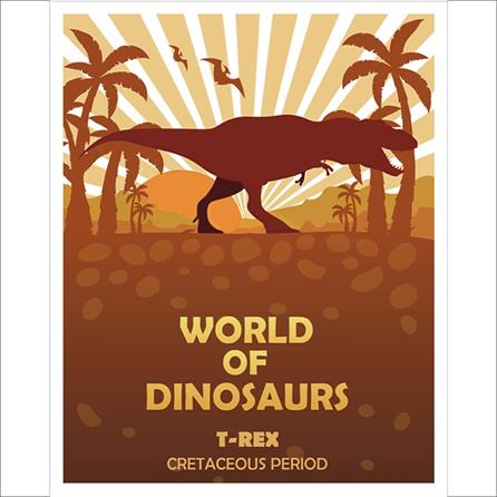 Poster Decorativo Dinossauro Geek 07070
