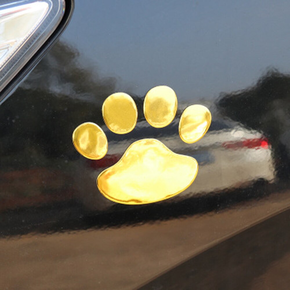 2 peças de acessórios automotivos adesivo para carro com design legal pata 3D animal cachorro gato pegada decalque para carro PVC adesivo decalque para carro