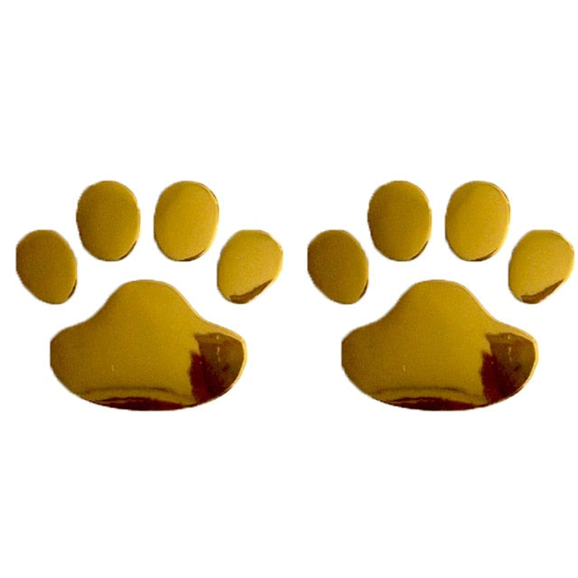 2 peças de acessórios automotivos adesivo para carro com design legal pata 3D animal cachorro gato pegada decalque para carro PVC adesivo decalque para carro