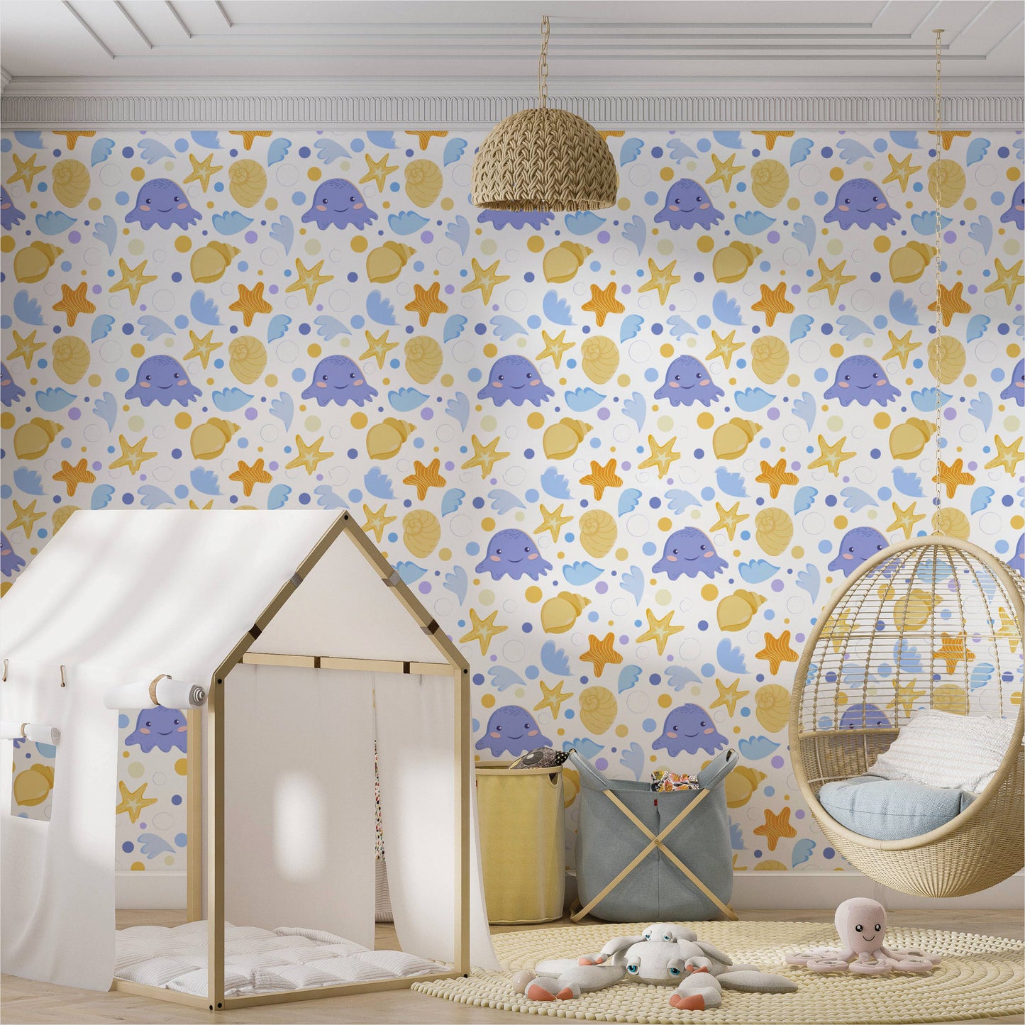 PAPEL DE PAREDE ADESIVO INFANTIL FUNDO DO MAR L071