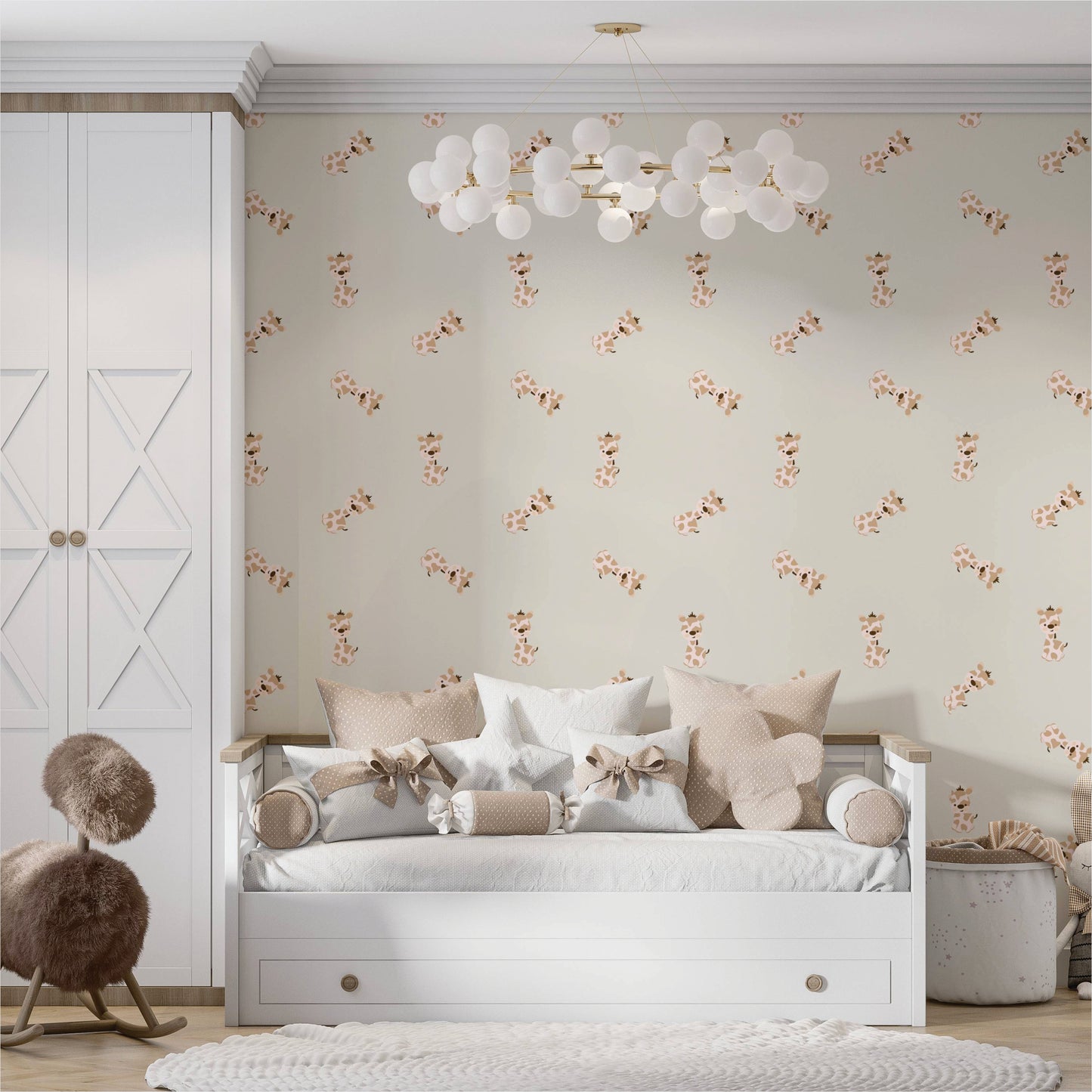 PAPEL DE PAREDE ADESIVO INFANTIL GIRAFA L1