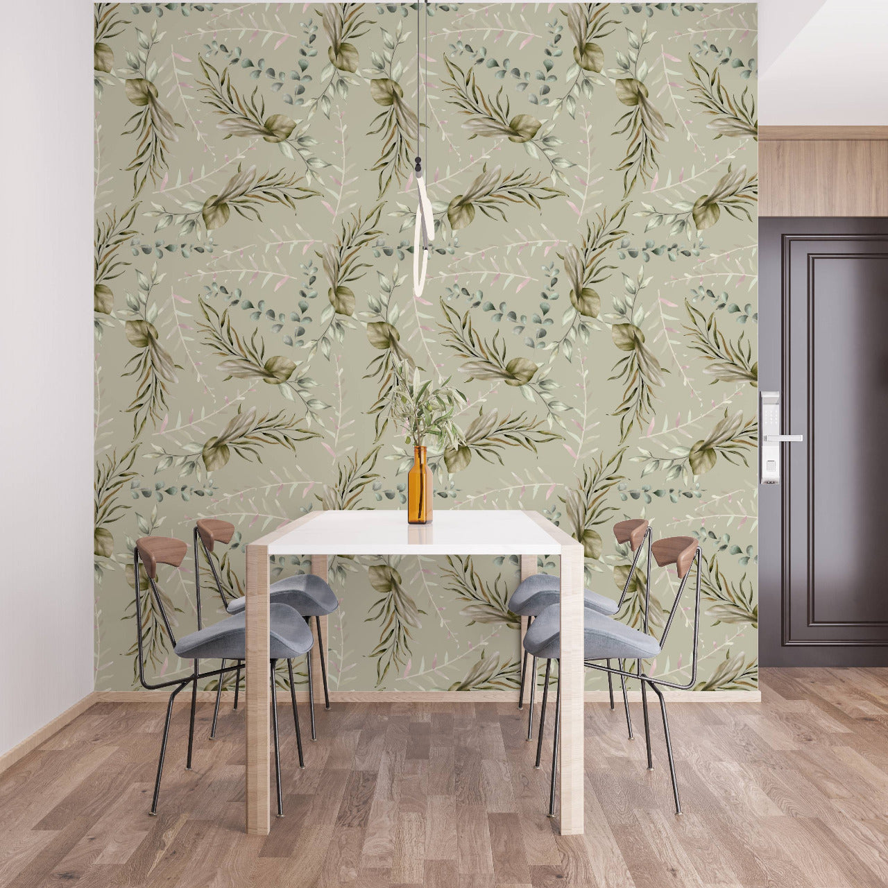 PAPEL DE PAREDE ADESIVO FOLHAS L0015