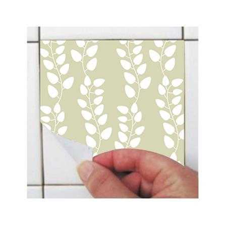 ADESIVO AZULEJO ABSTRATO MARROM E VERDE 285448145 - Papel na Parede