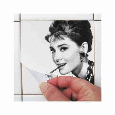 Adesivo Azulejo Cinema Famosos Preto Branco Lousa 32624 - Papel na Parede