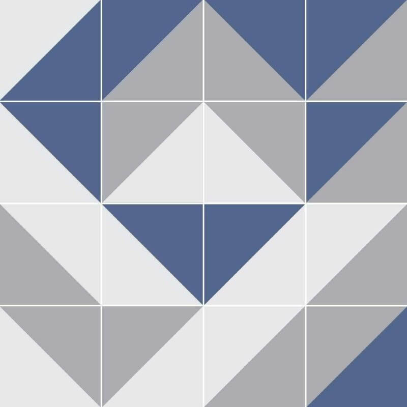 Adesivo Azulejo Geométrico Cinza Azul 54932 - Papel na Parede